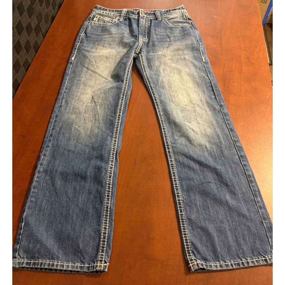 Rock and Roll Denim Double Barrel Straight Leg Jeans Mens 31x32 Blue Relaxed